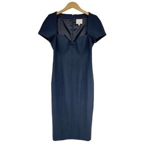 CINQ A Sept Womens Formal Body Con Cap Sleeve Dress Navy Blue Size 6